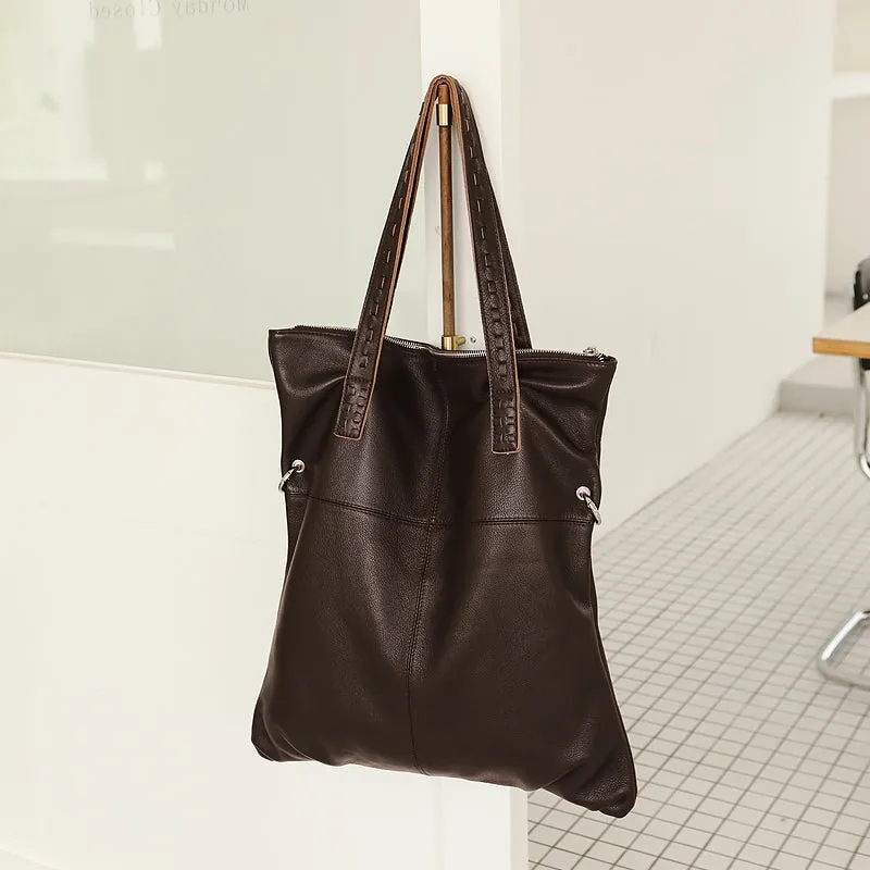 Casual Cowhide Shoulder Crossbody Bag Trend Leather Large capacity Tote Bag