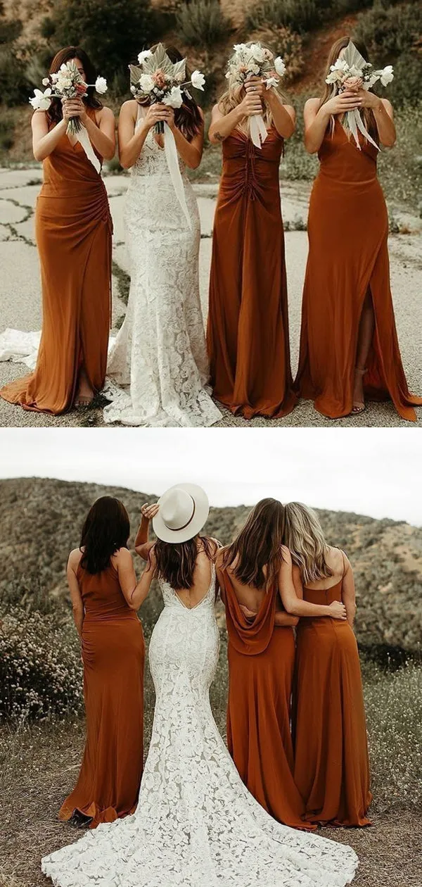 Charming A-line Morden Long Bridesmaid Dresses.DB10427