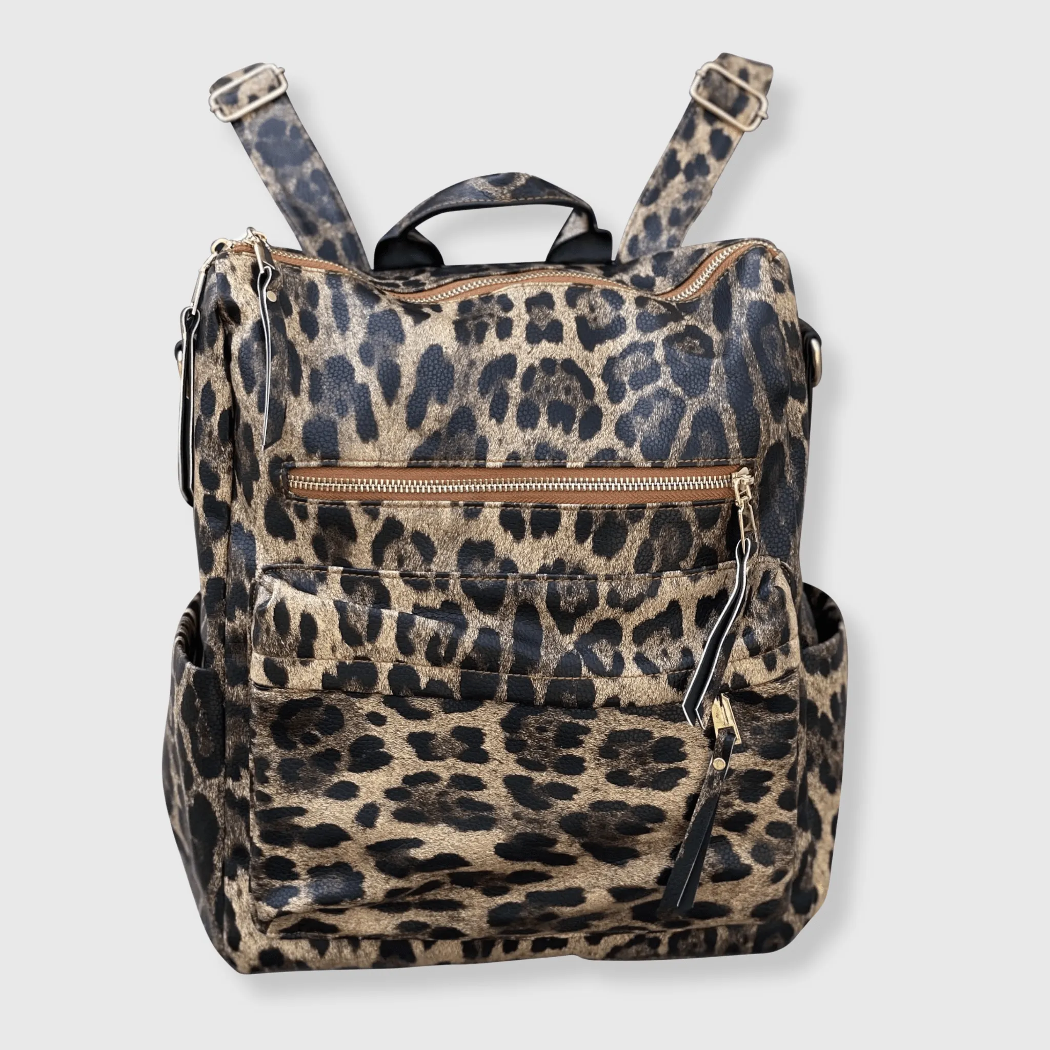 Cheetah Brown Leather Backpack