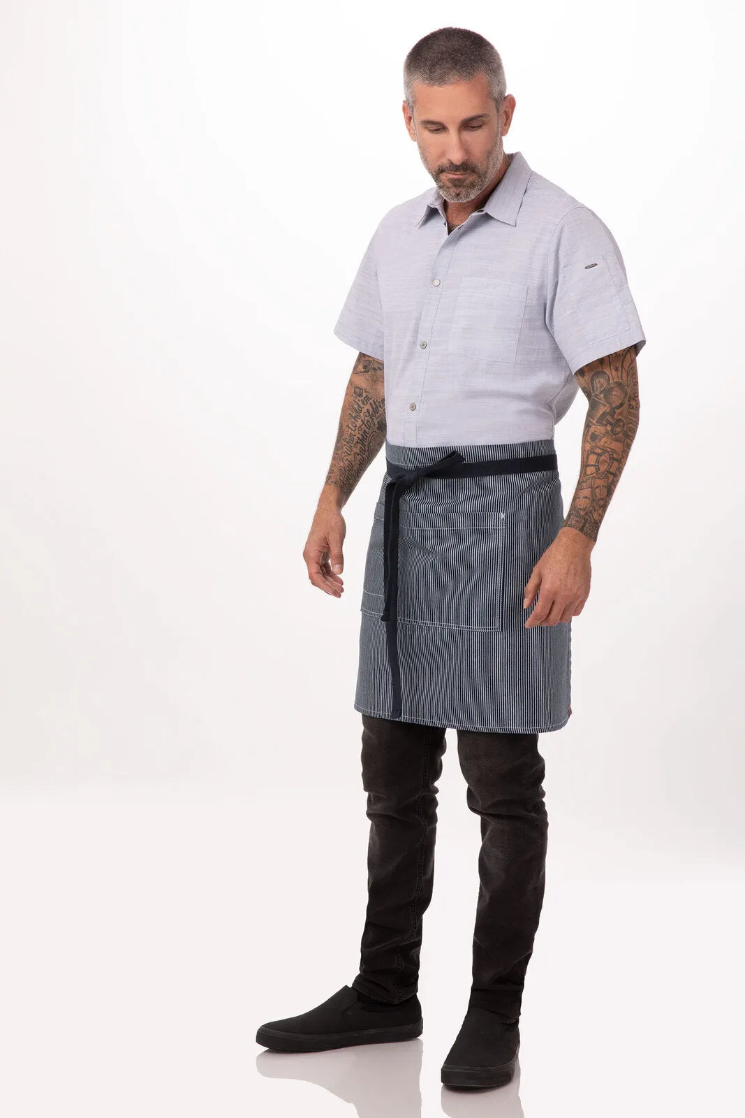 Chef Works Portland Half Bistro Apron- Indigo Blue