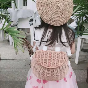 Children Backpack - Bike Tricycle Scooter Supplies - Handmade Rattan Wicker Basket Kids Bikes - Outdoor Mountain Bike Accessories Kids