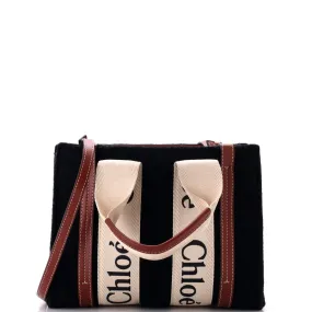 CHLOE Woody Tote Recycled Felt with Leather and Canvas Small