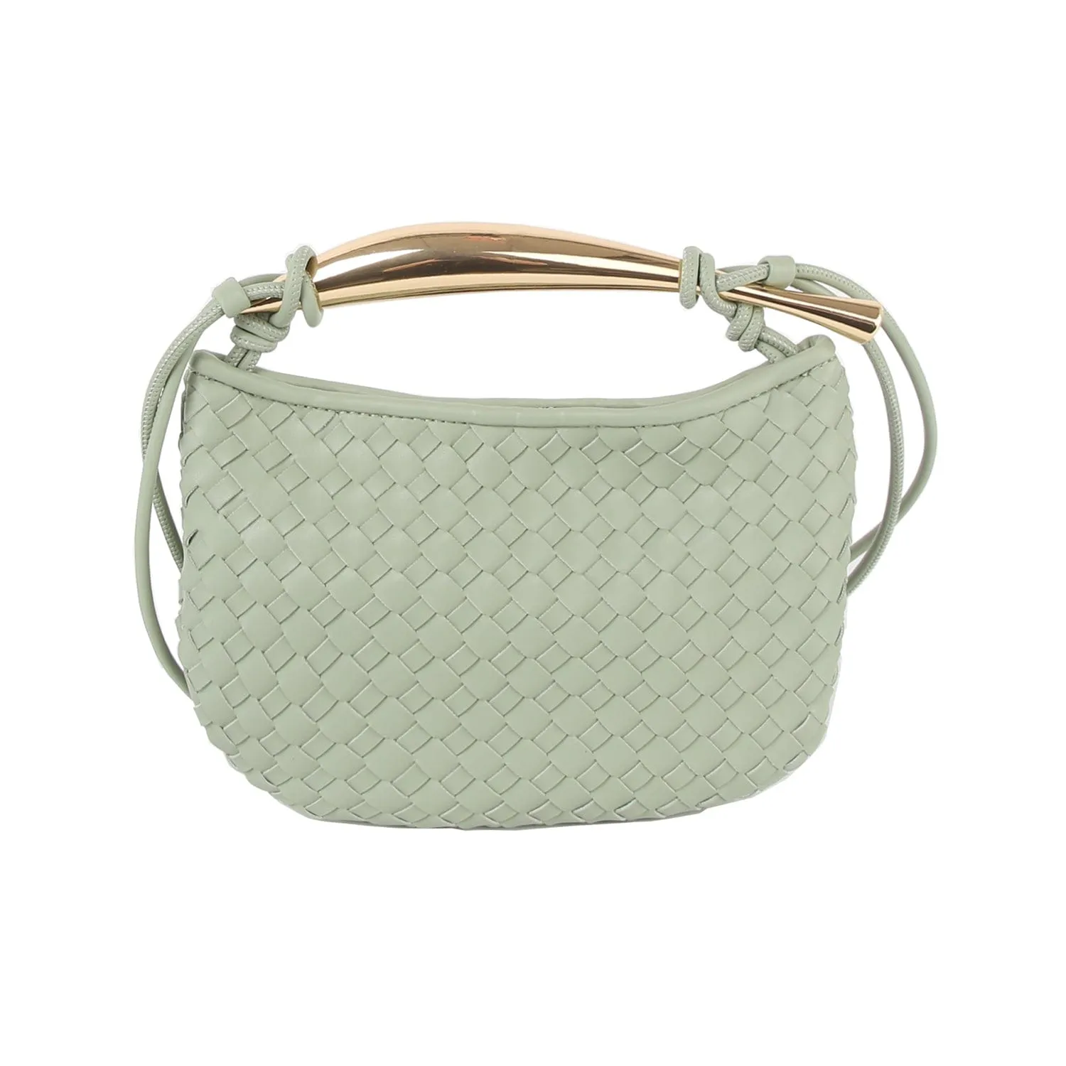 CHU025 Golden Handle Woven Bag