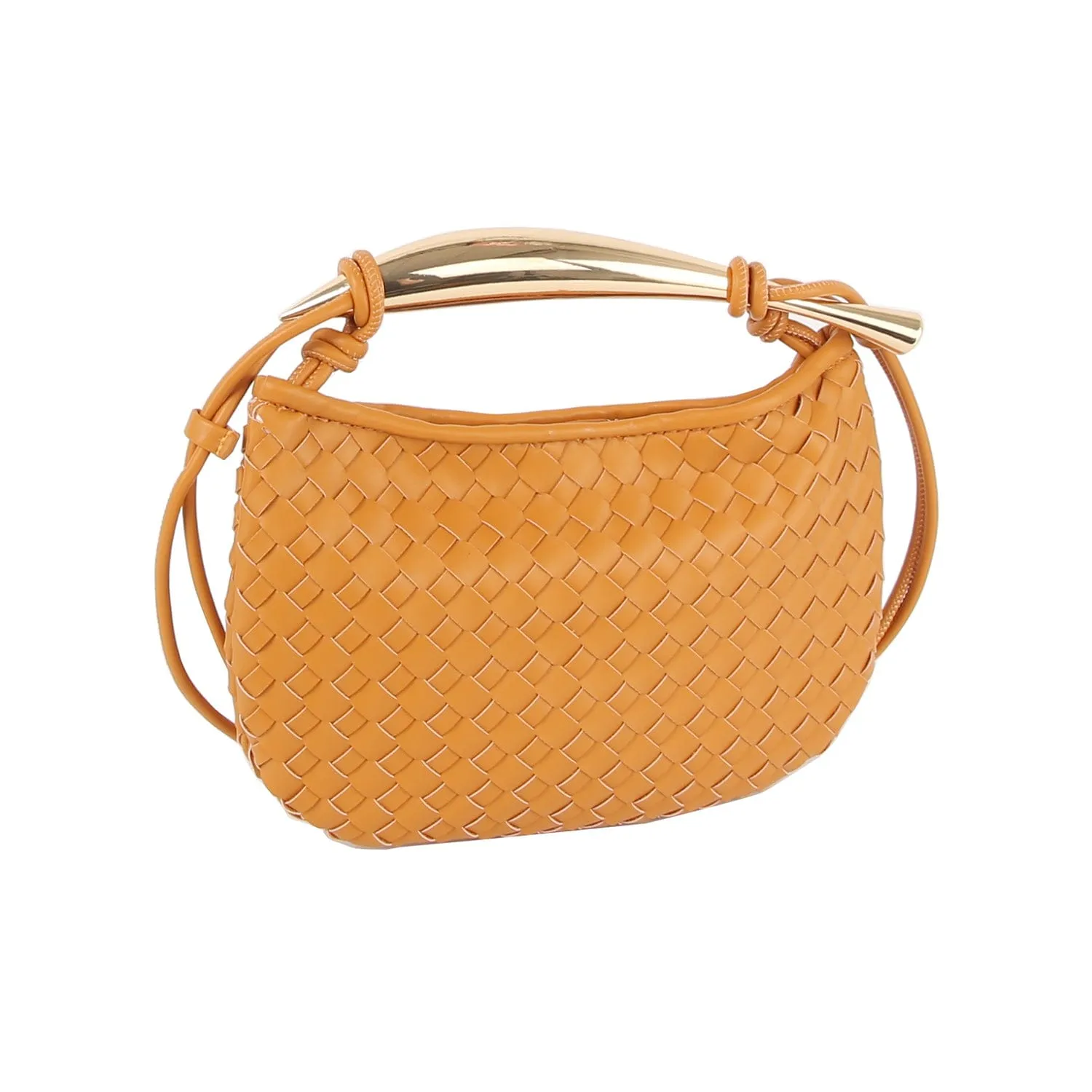 CHU025 Golden Handle Woven Bag