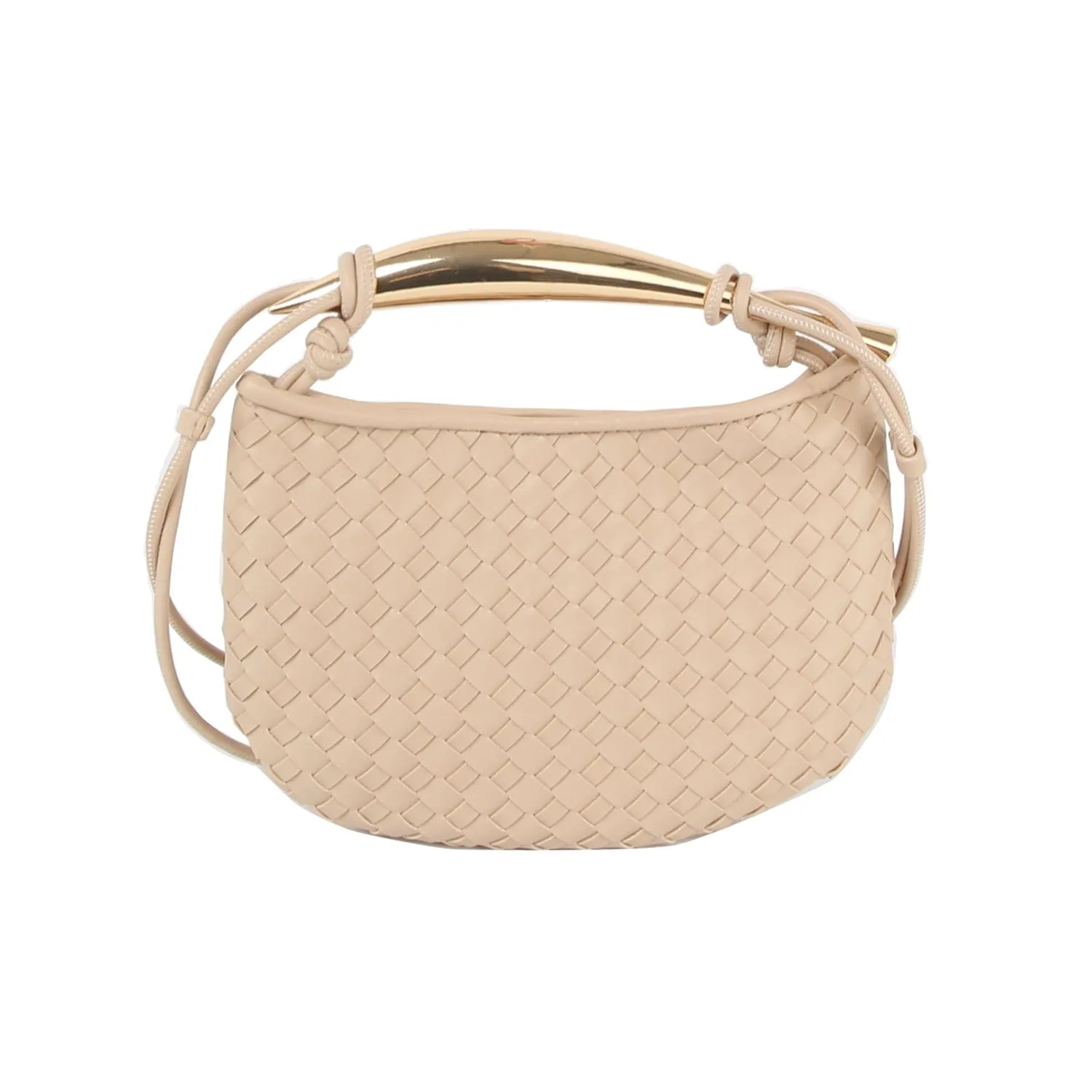 CHU025 Golden Handle Woven Bag