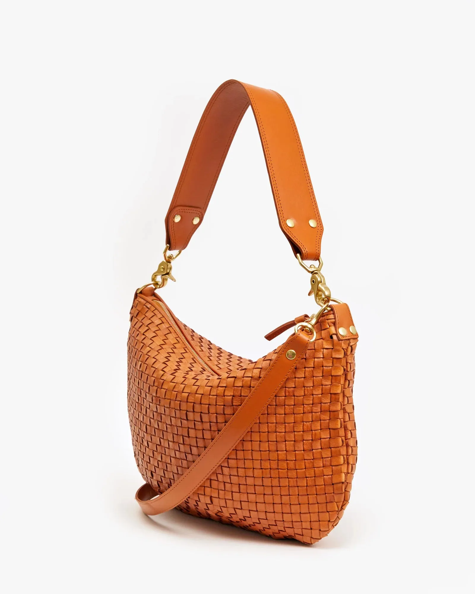 Clare V. Moyen Messenger Bag - Natural Woven Checker