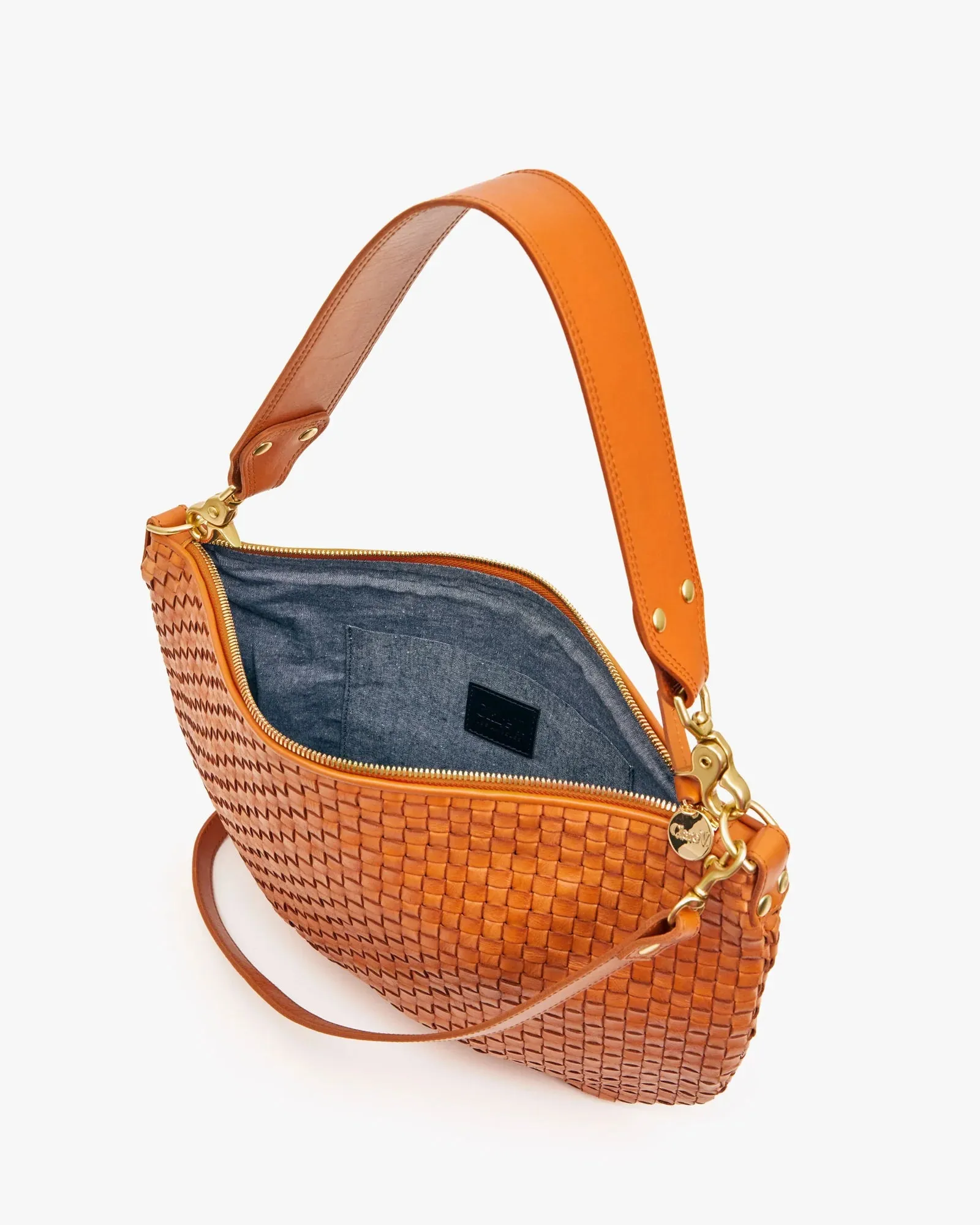 Clare V. Moyen Messenger Bag - Natural Woven Checker