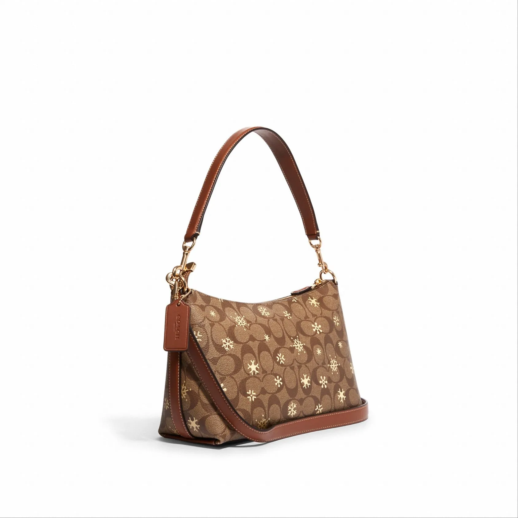 Coach Clara Shoulder Bag In Signature Canvas With Snowflake Print