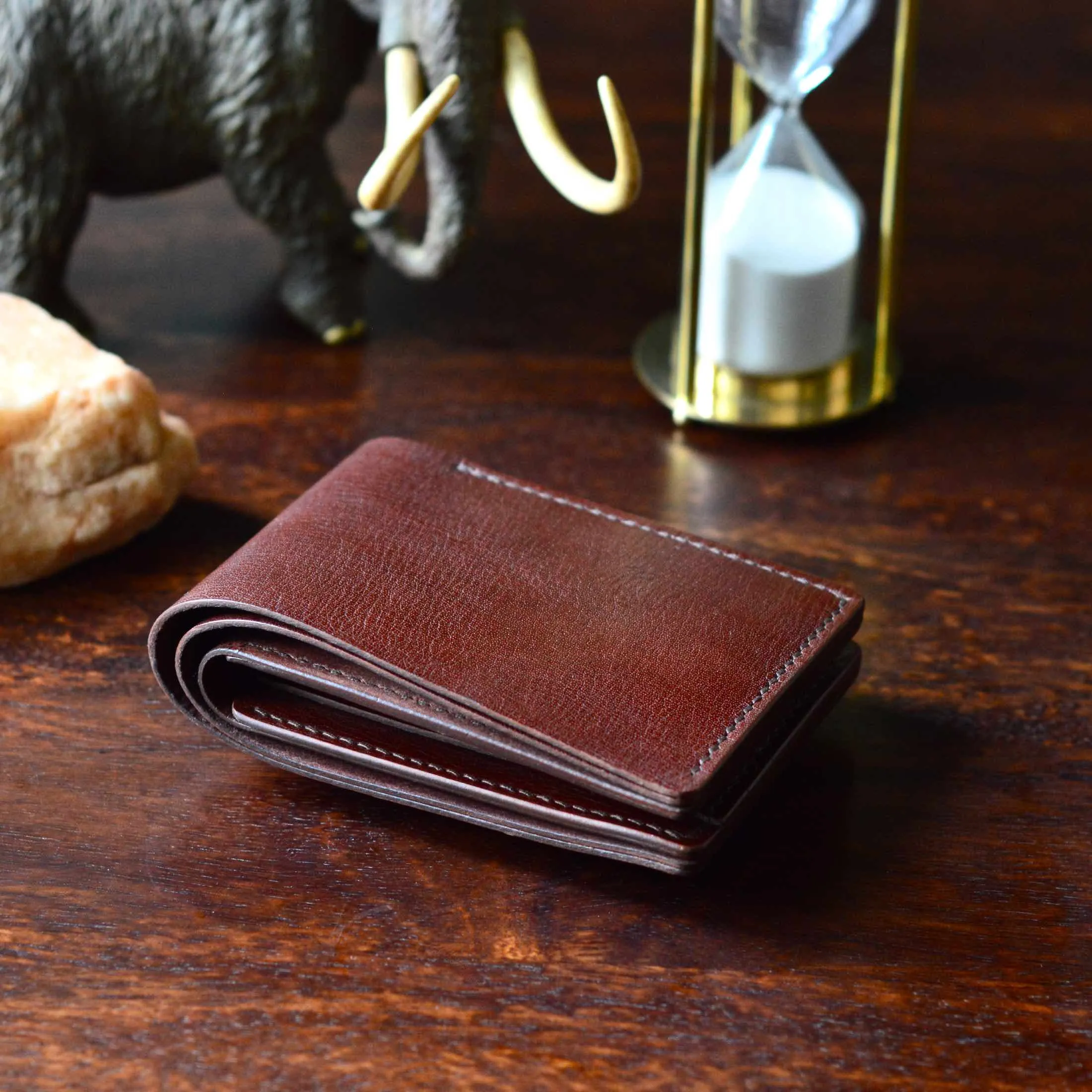 Coin Pocket Wallet No. 2 - Mahogany Textured Leather