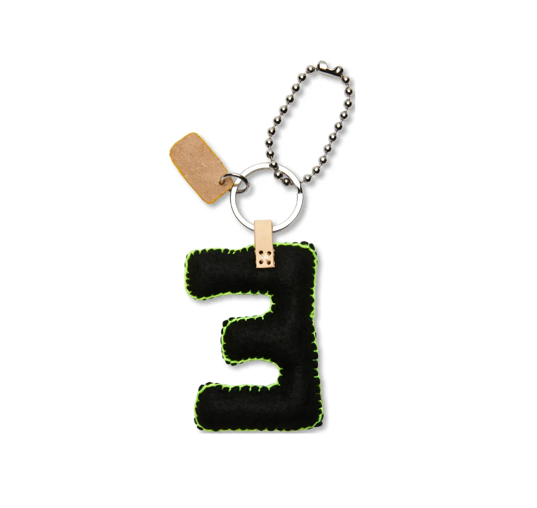 Consuela Black Felt "E" Charm