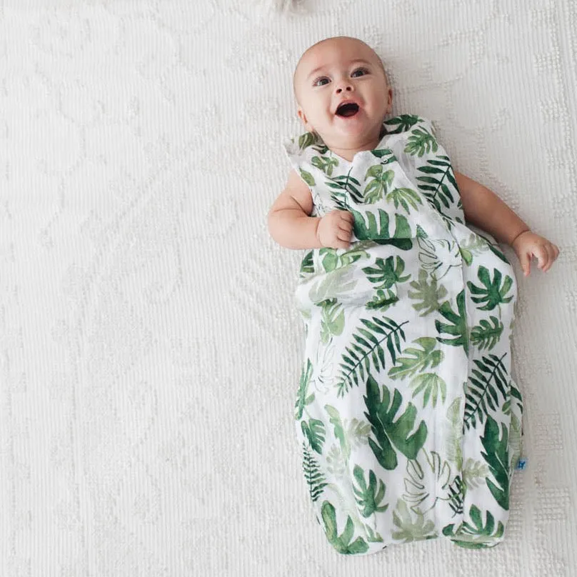 Cotton Muslin Sleep Bag - Tropical Leaf