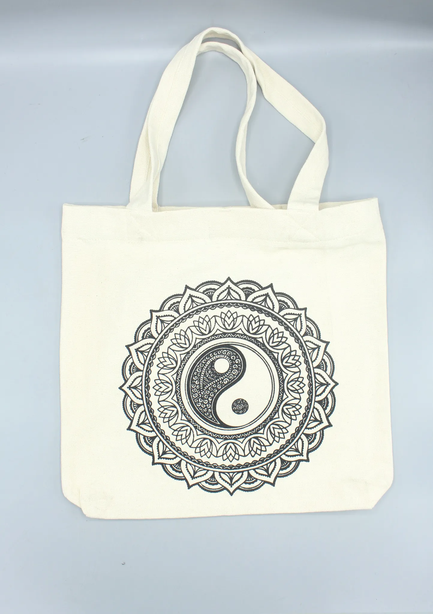 Cotton Ying Yang Mandala Printed Tote Bag