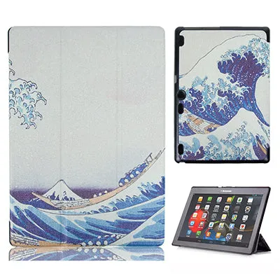 Cover case for Lenovo Tab 2 A10-70 A10-70F A10-70L A10-30 X30F 10.1 inch tablet  PU leather case film stylus pen