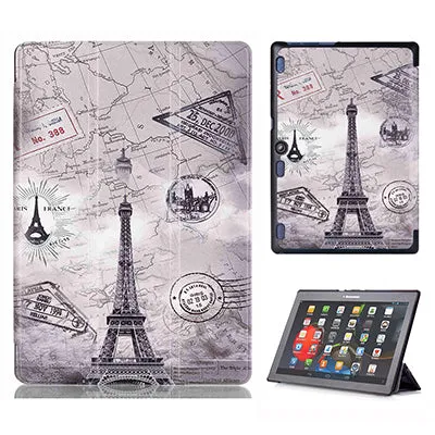 Cover case for Lenovo Tab 2 A10-70 A10-70F A10-70L A10-30 X30F 10.1 inch tablet  PU leather case film stylus pen