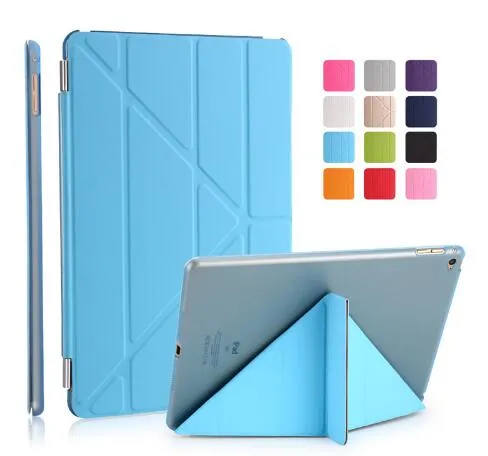 CTRINEWS Cover for Apple iPad Air 2 Smart Leather Case Multi Shape Folding Auto Wake Up Sleep Case for iPad Air 2 TPU Back Cover