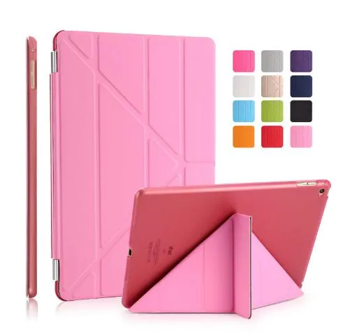 CTRINEWS Cover for Apple iPad Air 2 Smart Leather Case Multi Shape Folding Auto Wake Up Sleep Case for iPad Air 2 TPU Back Cover