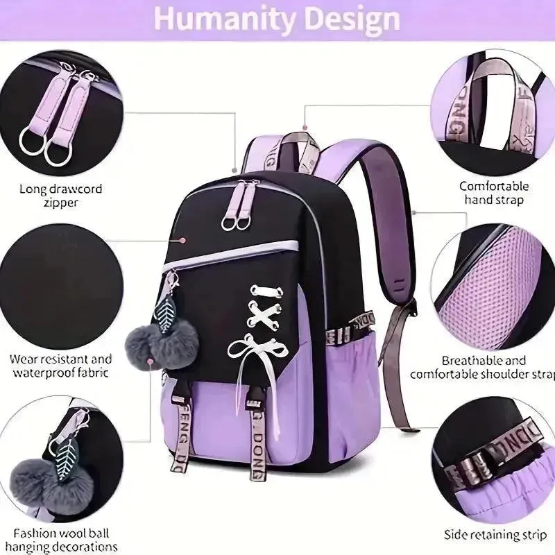 Cute Nylon Shoelace Teen Backpack