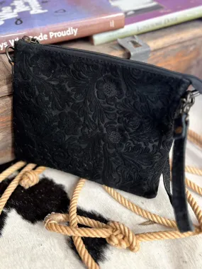 Darling Tooled Embossed Leather Crossbody