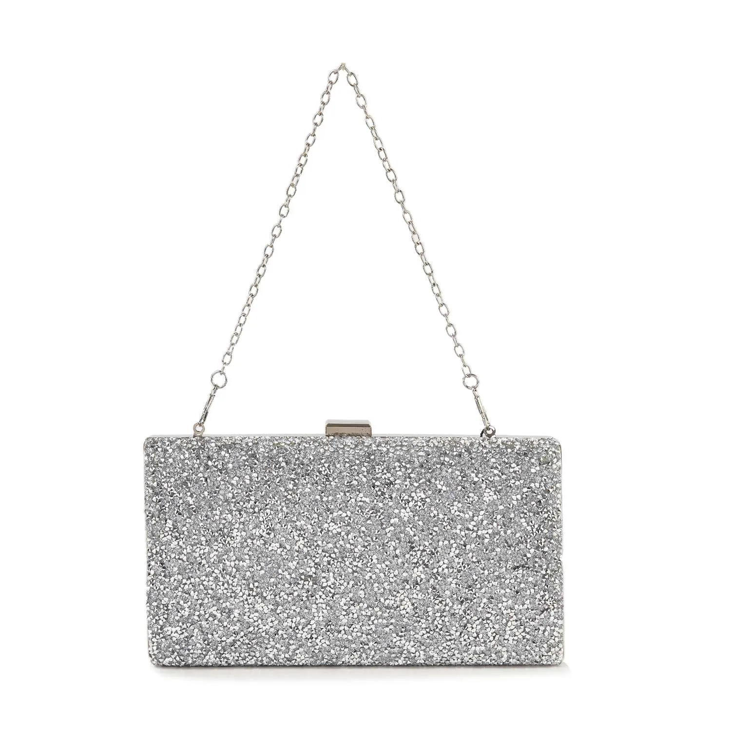 Dazzling Cluster Stone Accented Evening Bag