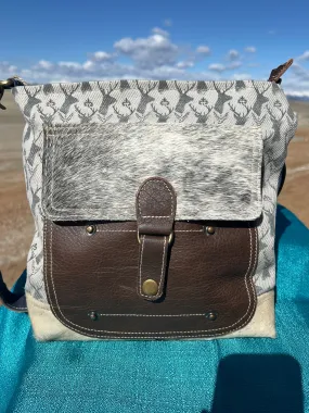 Deer Print with Cowhide Crossbody/Shoulder Bag