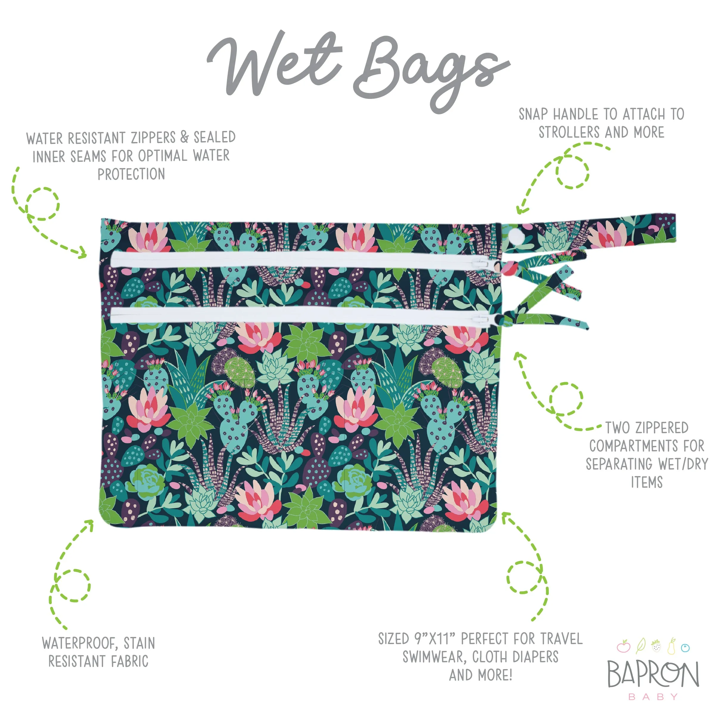 Desert Floral - Waterproof Wet Bag (For mealtime, on-the-go, and more!)