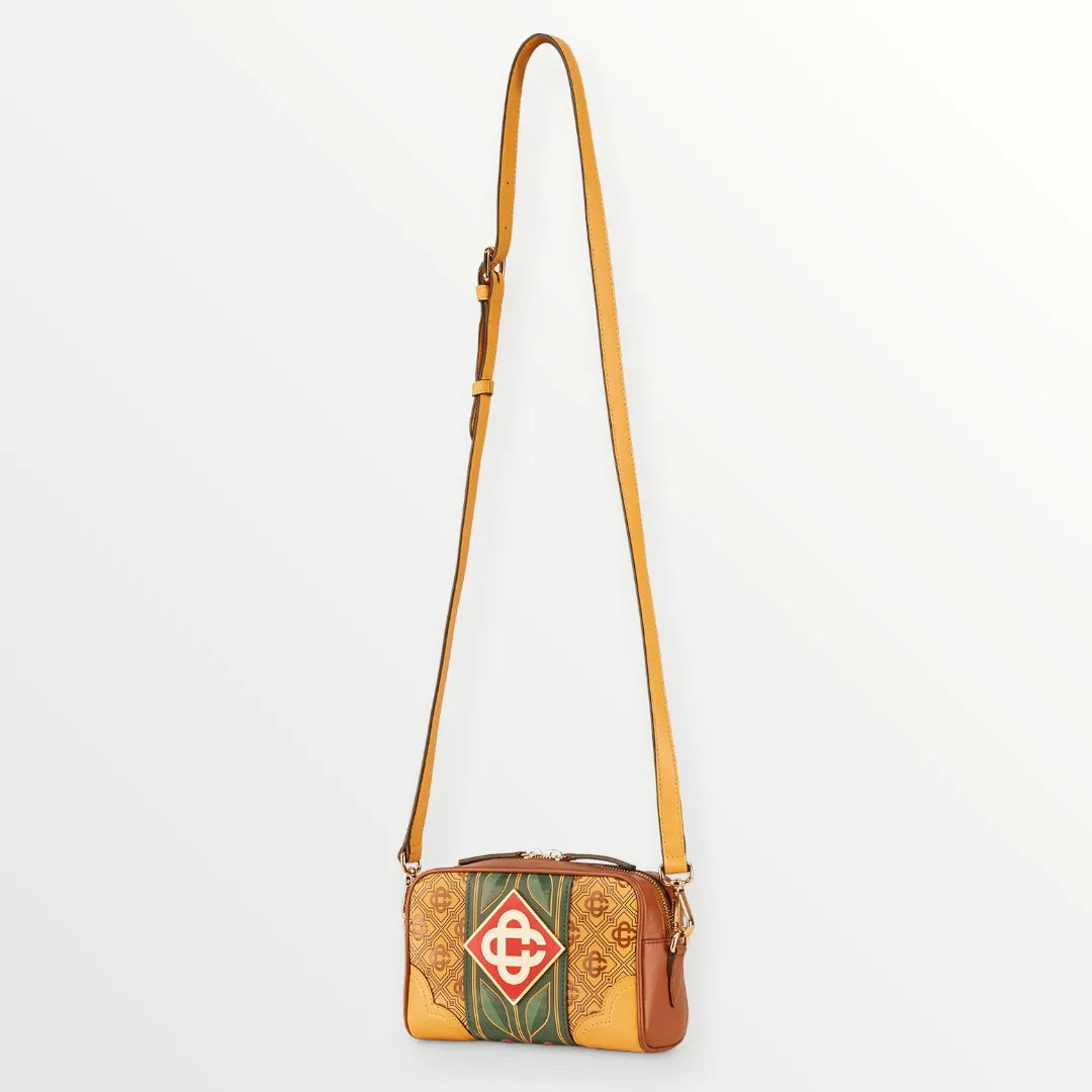 Diamond Monogram Leather Crossbody Bag