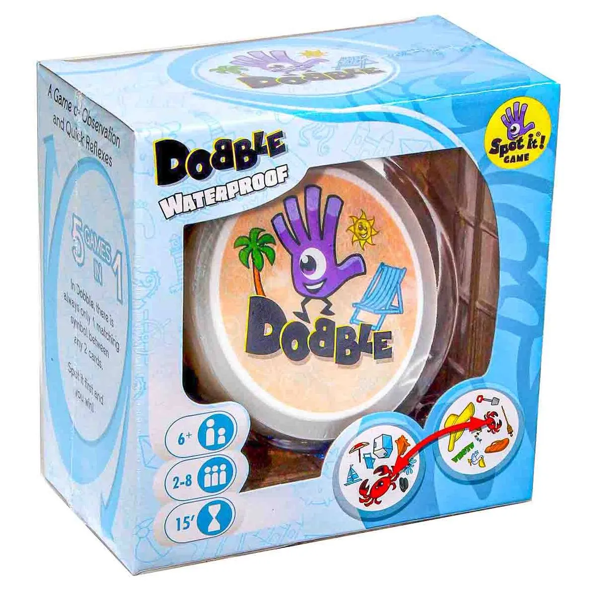 Dobble Waterproof Card Game Beach Edition