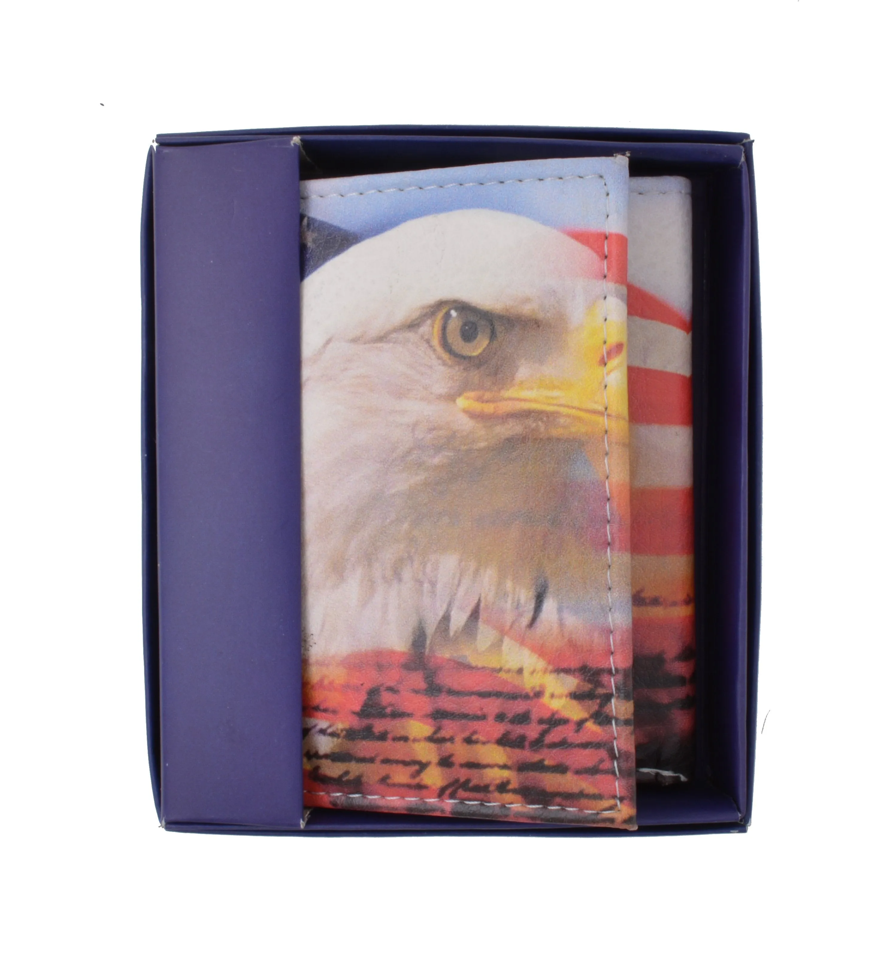 Eagle Men's Genuine Leather Credit Card ID Holder Trifold Wallet with Middle Flap 1346-14