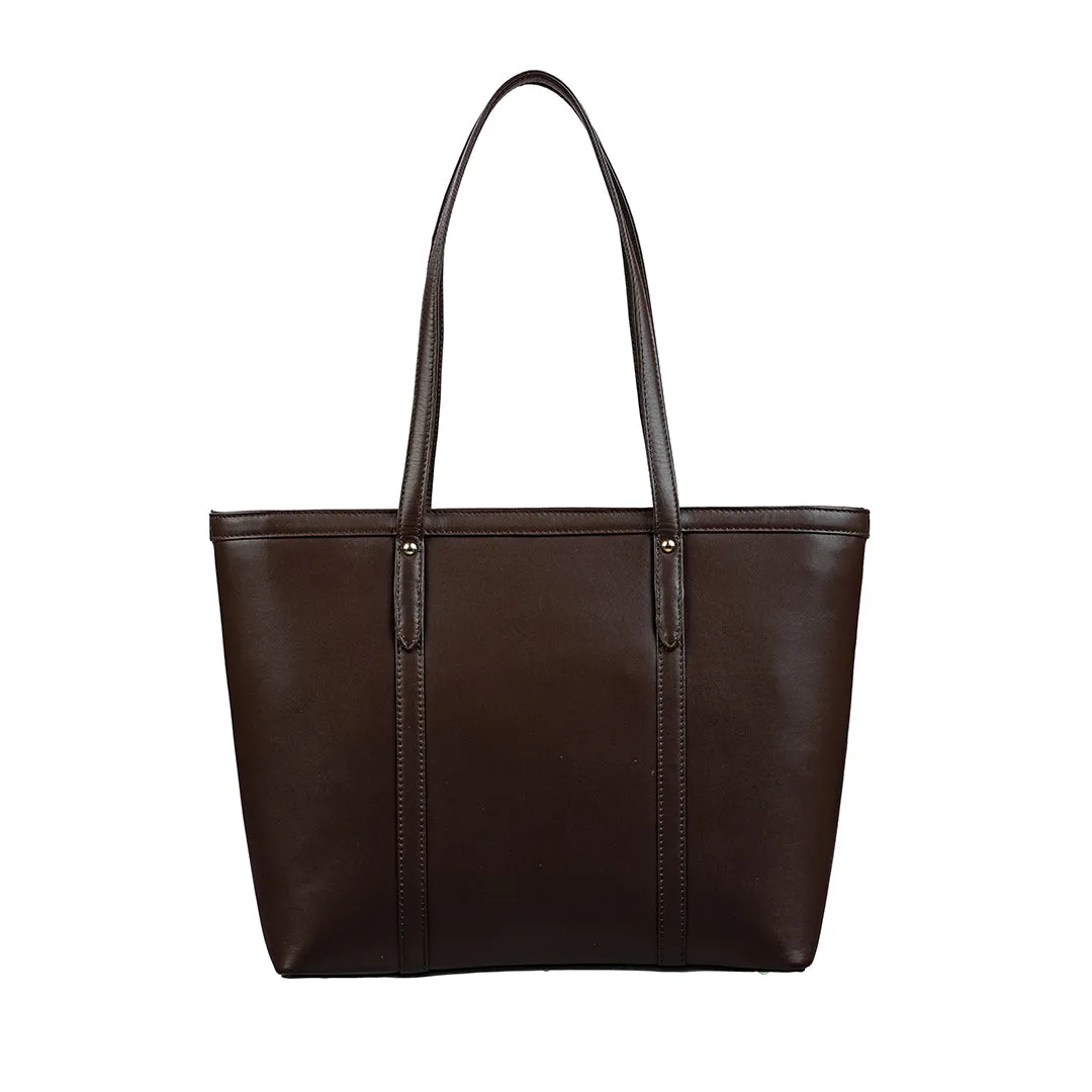 Elegant Tote Bag For Woman | 100% Genuine Leather | Ideal For Office & Travel | Color: Black, Brown, Green & Blue