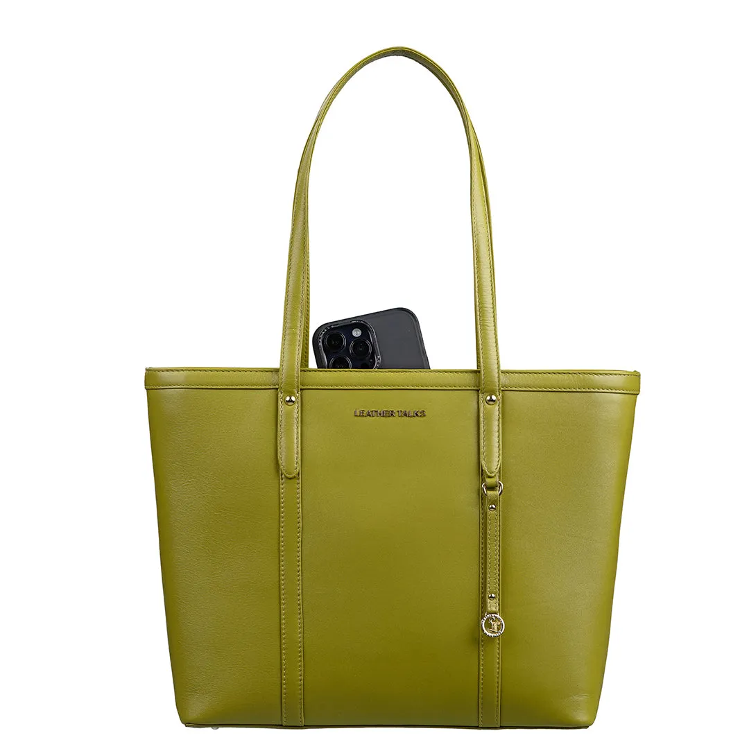 Elegant Tote Bag For Woman | 100% Genuine Leather | Ideal For Office & Travel | Color: Black, Brown, Green & Blue