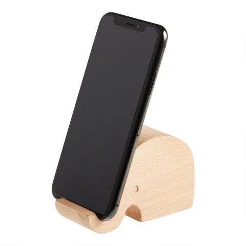 Elephant Beechwood Phone Stand