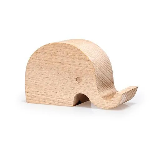 Elephant Beechwood Phone Stand