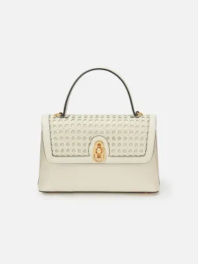 EP YAYING Woven Leather Flap Bag