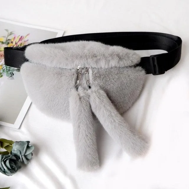 Faux Rabbit Fur Kawaii Fanny Pack