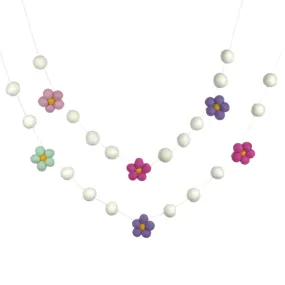 Felt Daisy Garland- Pink, Purple, Seafoam