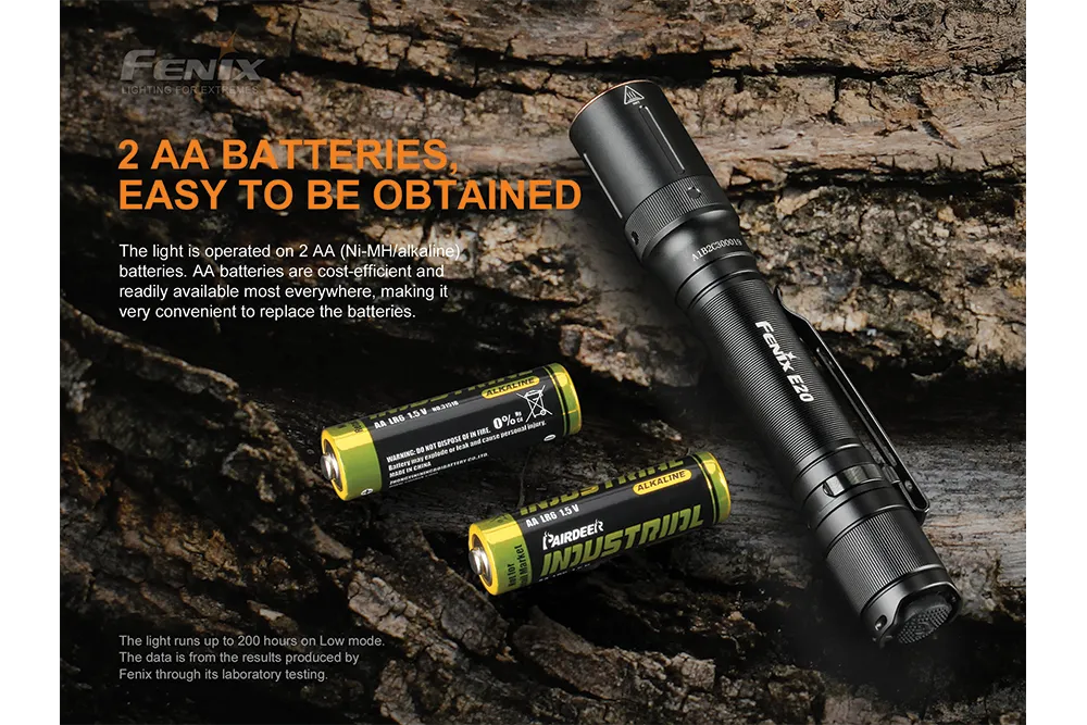 Fenix E20 V2.0 EDC Flashlight - 350 Lumens