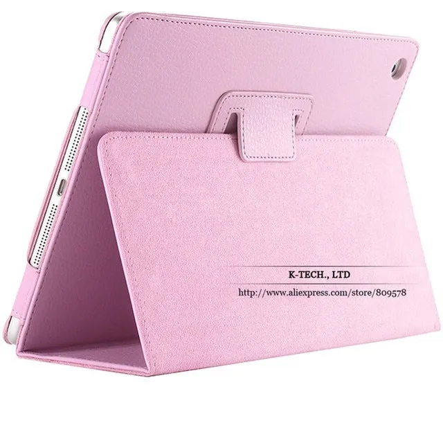 For ipad Mini Case Matte Soft Flip Litchi PU Leather for Apple ipad Mini 1 2 3 Coque Cover Smart Stand Auto Sleep /Wake UP Style