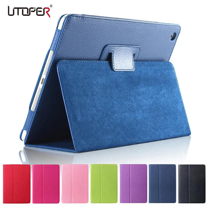 For ipad Mini Case Matte Soft Flip Litchi PU Leather for Apple ipad Mini 1 2 3 Coque Cover Smart Stand Auto Sleep /Wake UP Style