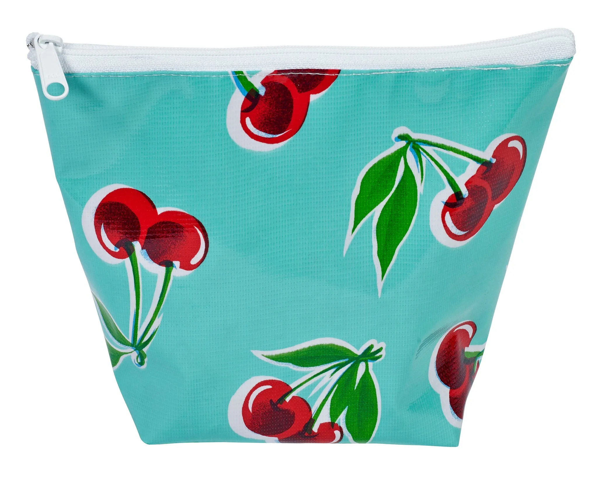 Freckled Sage Oilcloth Cosmetic Bag Cherry Aqua