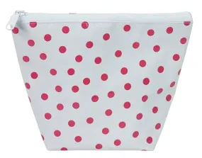 Freckled Sage Oilcloth Cosmetic Bag Dot Pink