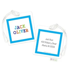 Funky Blue Kids Bag Tags