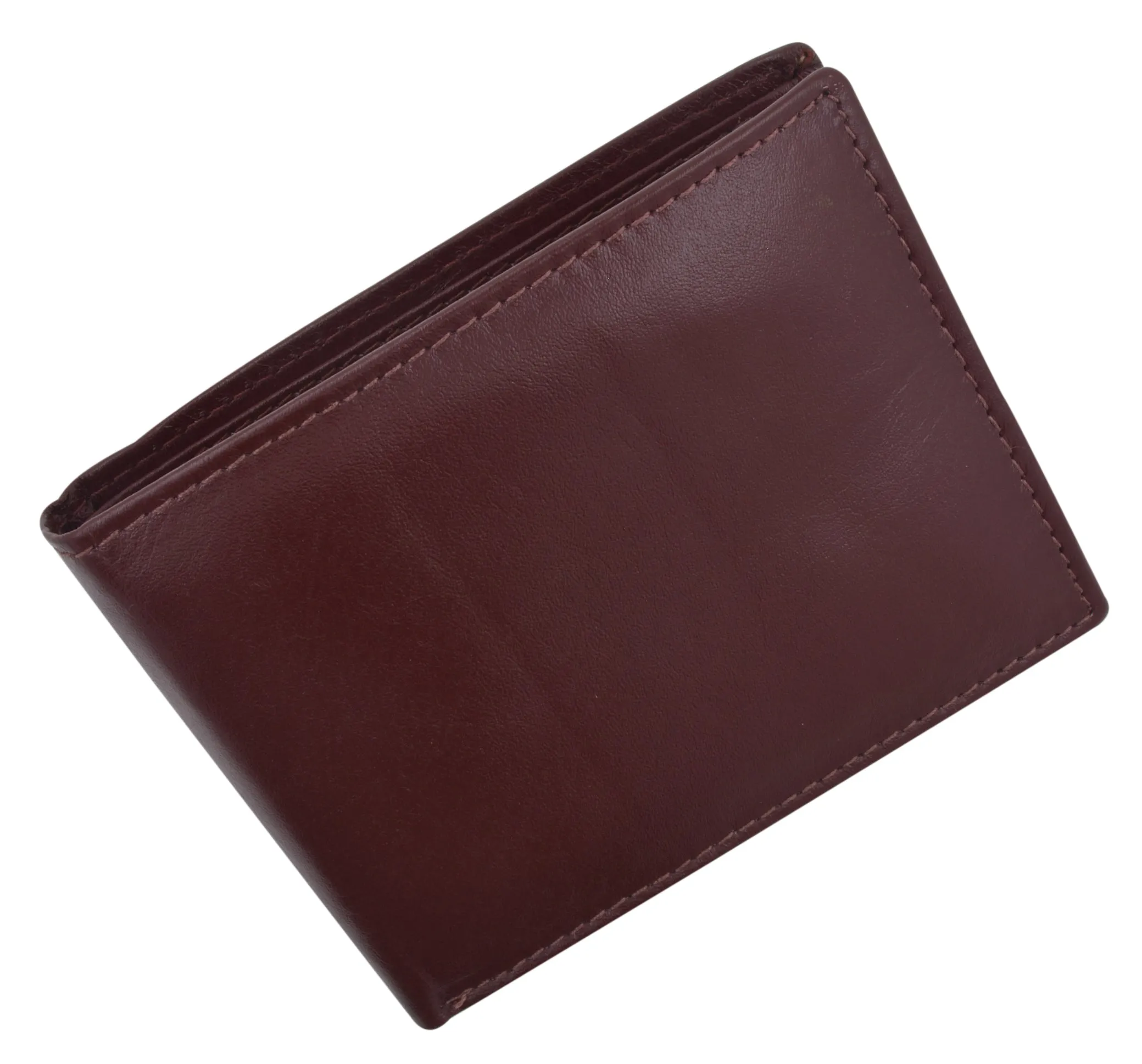 Genuine Cowhide  Leather Bifold Credit Card ID Holder Wallet with Coin Pouch 59CF