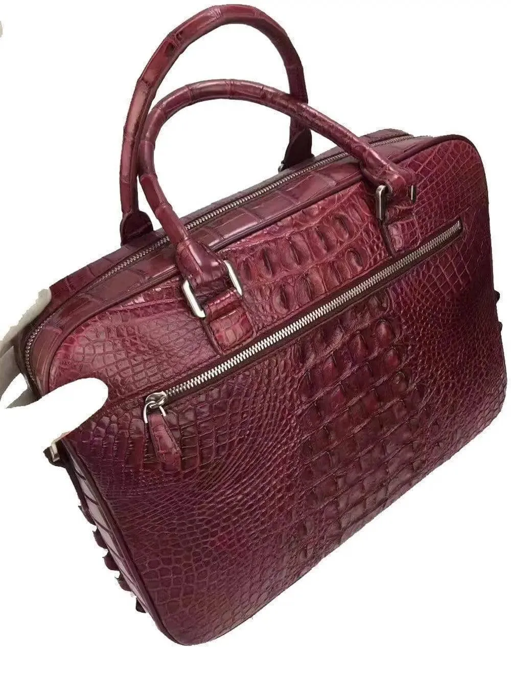 Genuine Crocodile Skin Leather Briefcase