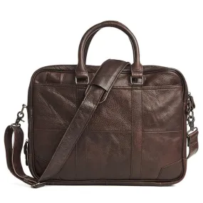 Genuine Leather Business Laptop Bag Briefcase Crossbody