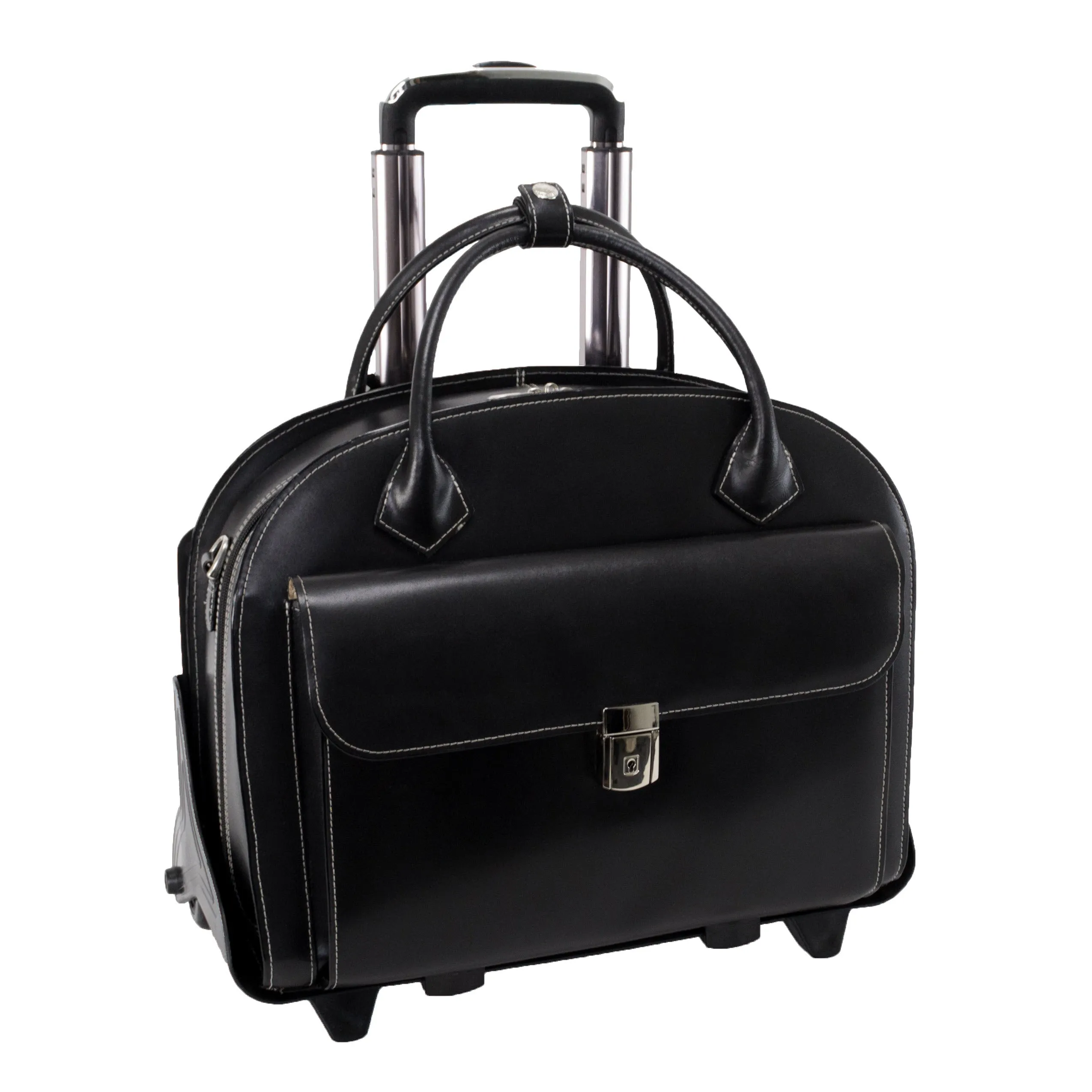 GLEN ELLYN | 15” Leather Detachable-Wheeled Laptop Case