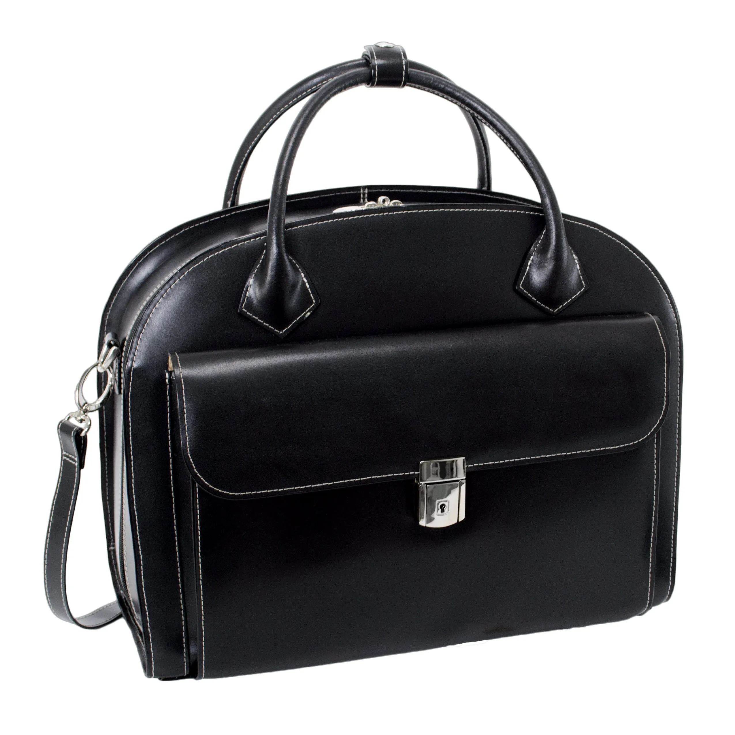 GLEN ELLYN | 15” Leather Detachable-Wheeled Laptop Case