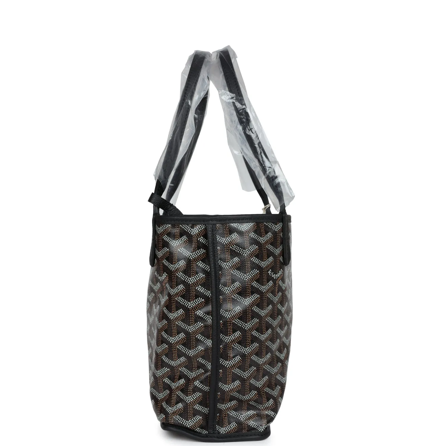 Goyard Goyardine Anjou Black Mini Bag Palladium Hardware