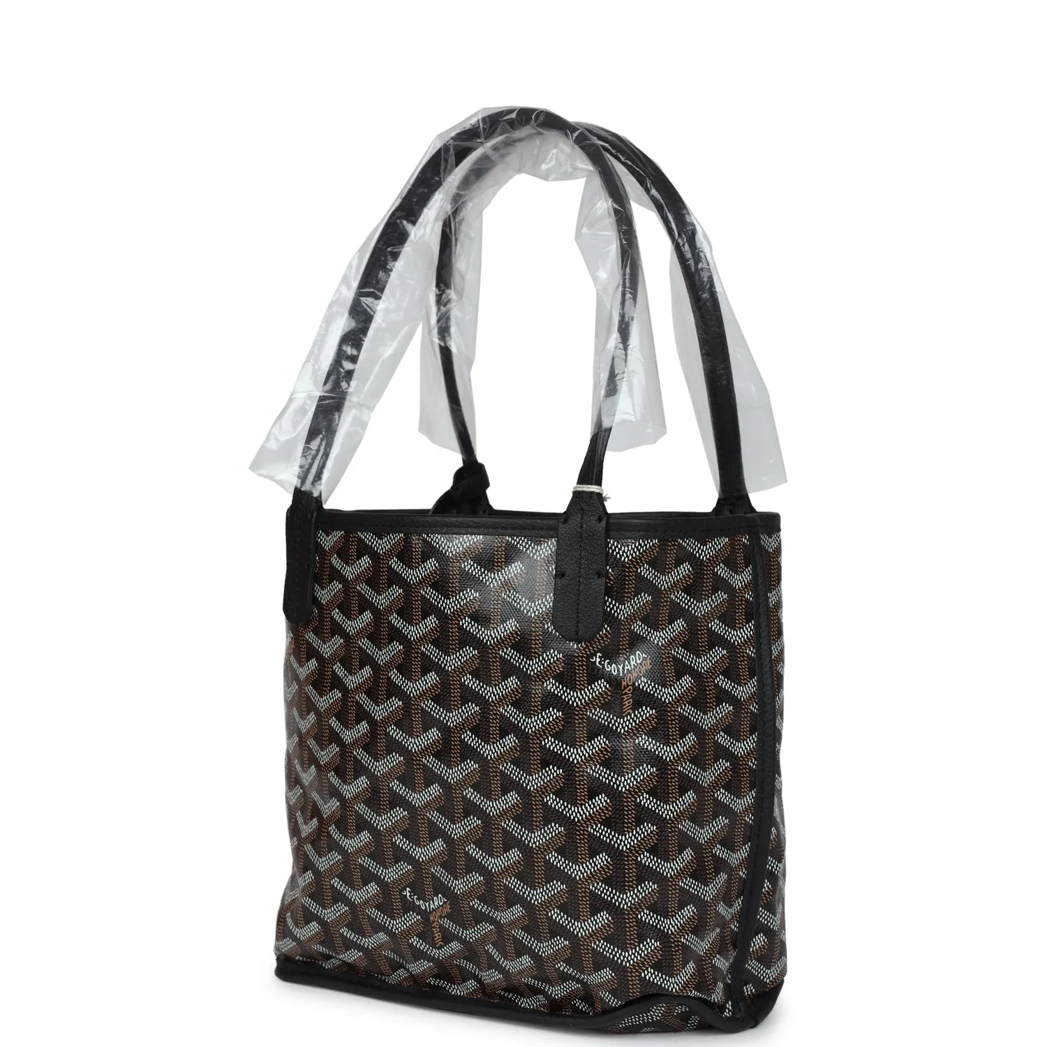 Goyard Goyardine Anjou Black Mini Bag Palladium Hardware