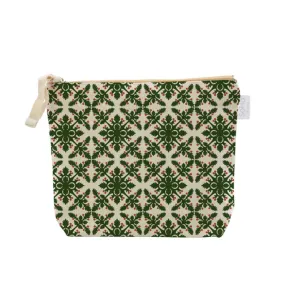 Green Quilt Cosmetic Bag, Large