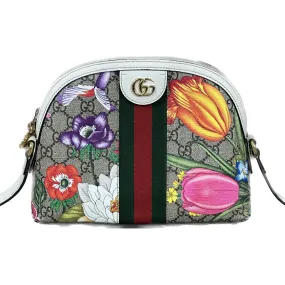 Gucci Ophidia Dome Shoulder Bag Flora GG Coated Canvas Small